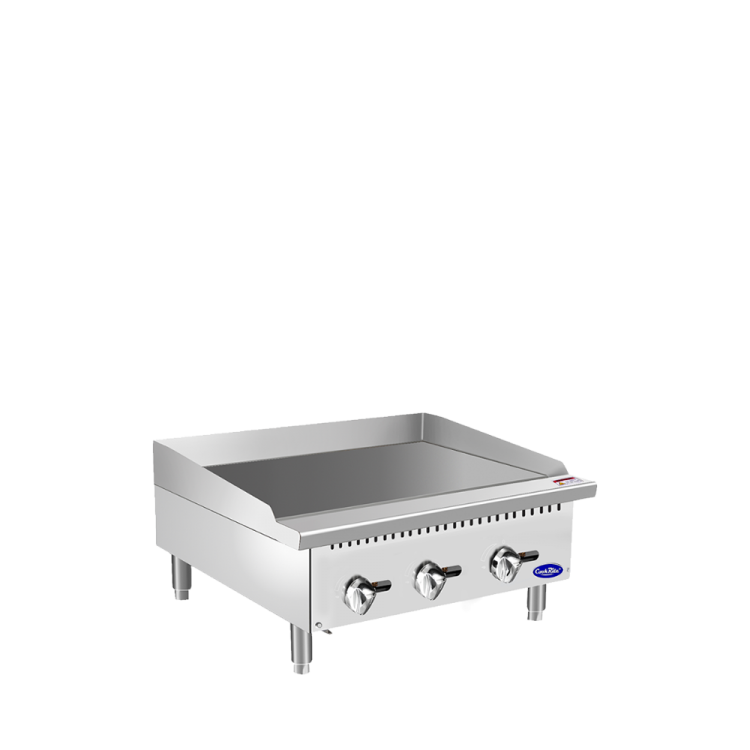 The left side of Cookrite's 36 inch heavy duty manual griddle