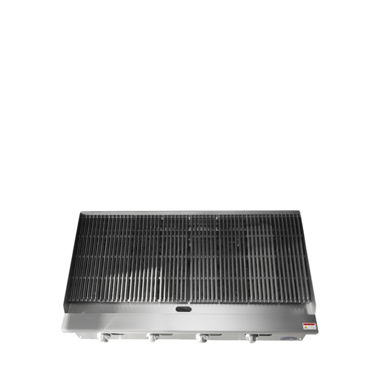 A top view of Cookrite's 48 inch heavy duty countertop radiant broiler