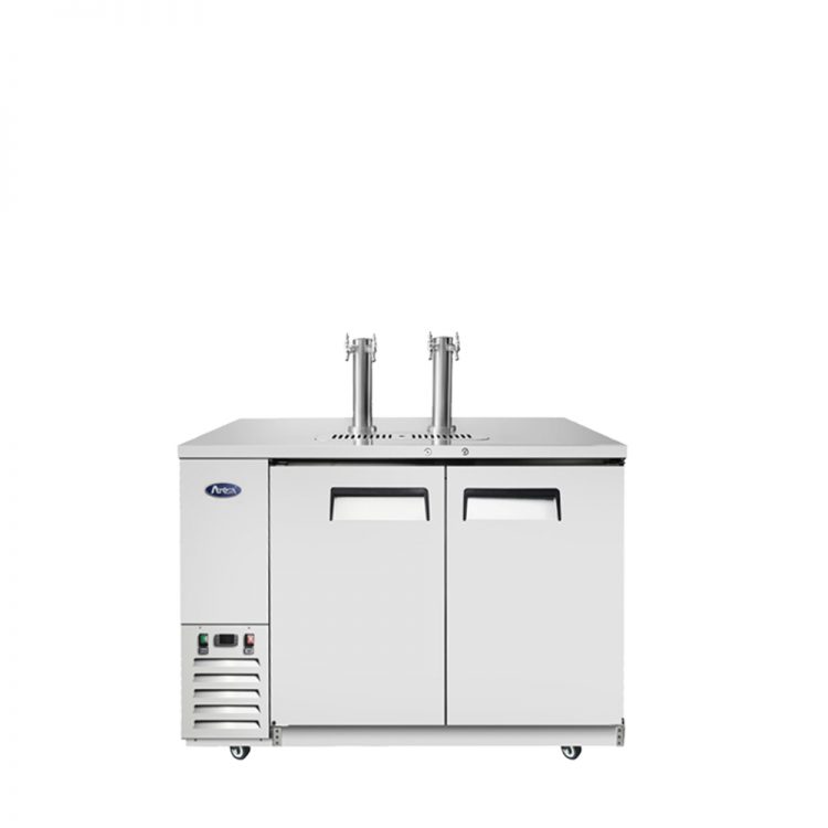 A front view of Atosa's 58" Direct Draw Keg Cooler