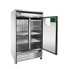 An angled view of Atosa's Bottom Mount Two (2) Door Reach-in Refrigerator