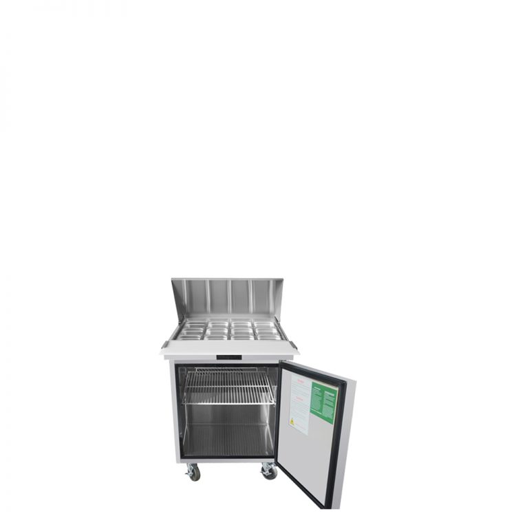 A front view of Atosa's 27" Refrigerated Mega Top Sandwich Prep. Table