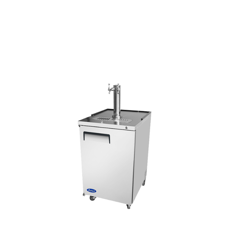 An angled view of Atosa's 23" Direct Draw Keg Cooler