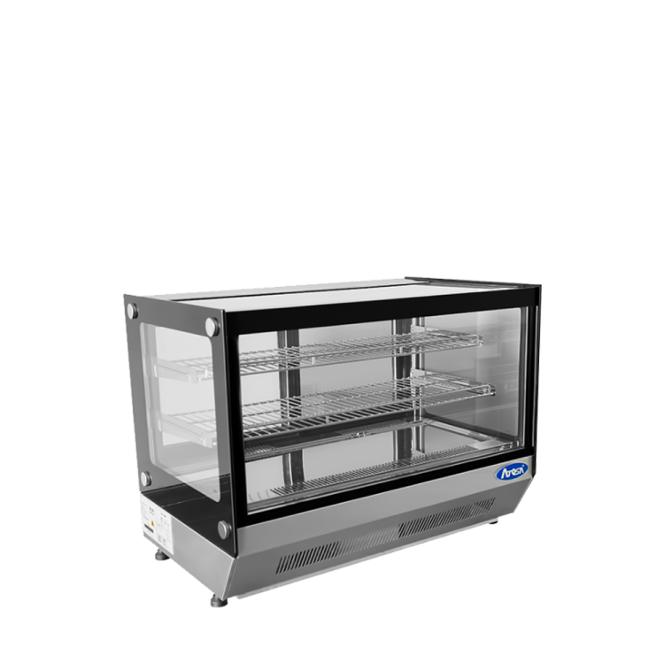 An angled view of Atosa's Countertop Refrigerated Square Display Case (5.6 cu ft)
