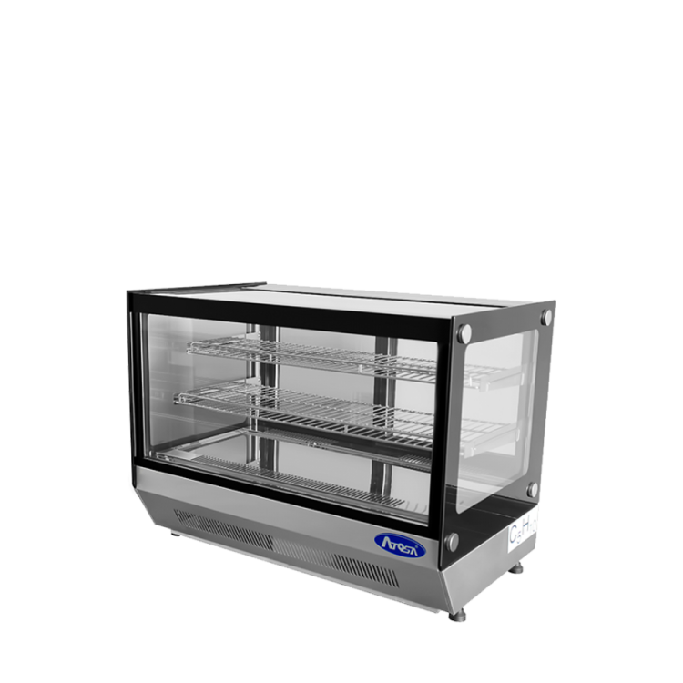 An angled view of Atosa's Countertop Refrigerated Square Display Case (5.6 cu ft)