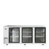 A front view of Atosa's glass door back bar cooler