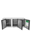 A front view of Atosa's back bar cooler with the doors open