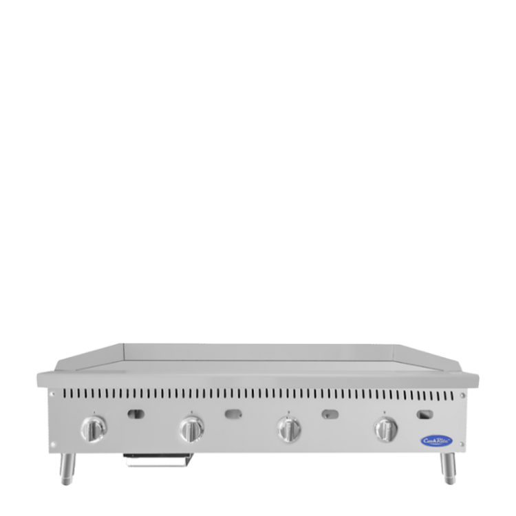 A front view of 48" Thermostatic Griddle with 1' Griddle Plate