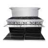 A front view of CookRite's 60" Gas Range with Ten (10) Open Burners