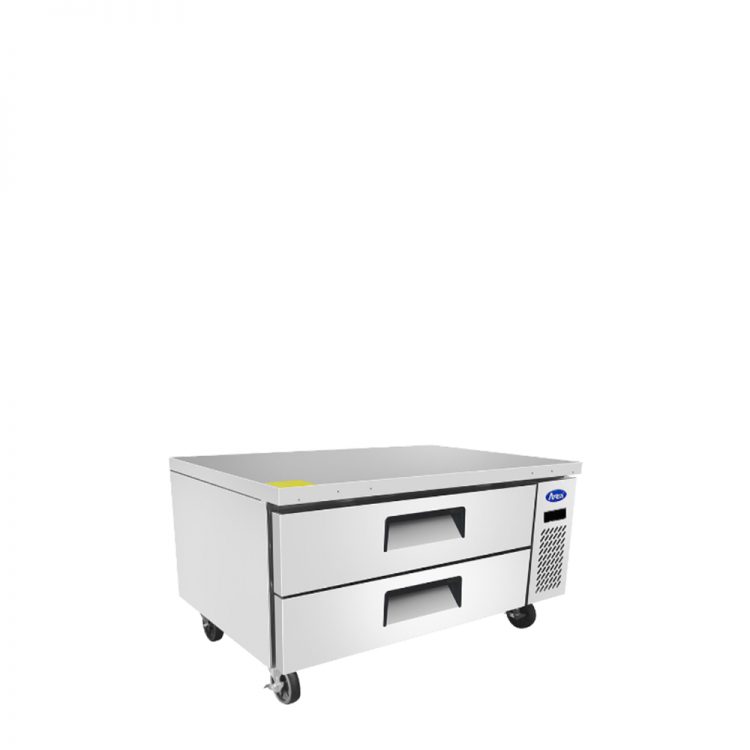 A left side view of Atosa's 36" refrigerated chef base