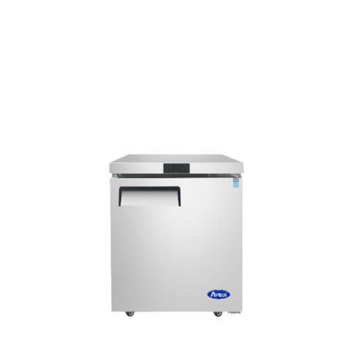 A front view of Atosa's 27" Undercounter Freezer, Left-hand Hinge