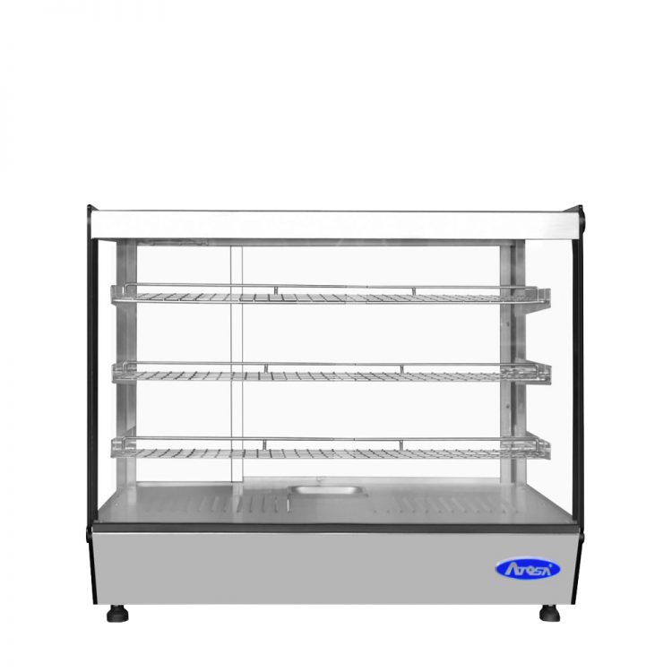 A front view of CookRites Countertop Heated Square Display Case (5.3 cu ft)