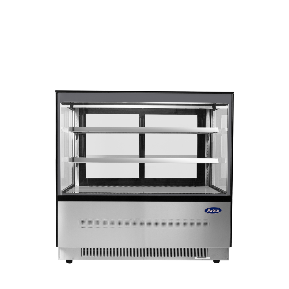 A front view of Atosa's Floor Model Refrigerated Square Display Cases